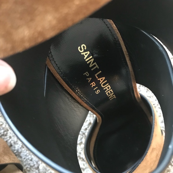 Saint Laurent Suede Crossover Strap Sandals 34 44 - Picture 8 of 8
